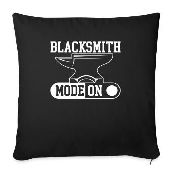 Mode forgeron sur forge forger métallurgiste - Housse de coussin décorative 45 x 45 cm - noir - Devant