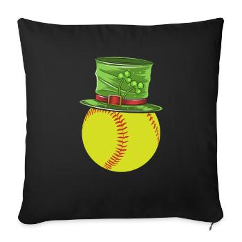 Joueur de softball Sport St. Patrick’s Saint Pattys - Housse de coussin décorative 45 x 45 cm - noir - Devant
