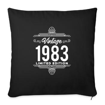 Chemise Vintage 1983 Cadeau 40ème Anniversaire - Housse de coussin décorative 45 x 45 cm - noir - Devant