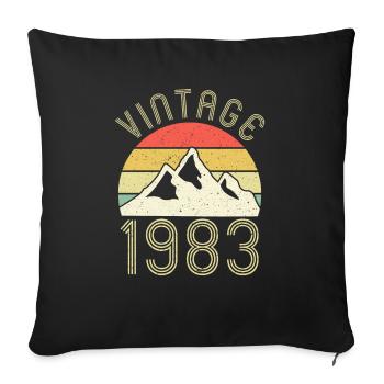 Vintage Berge Mountain 1983 40th birthday - Sofa pillowcase 17,3'' x 17,3'' (45 x 45 cm) - black - Front