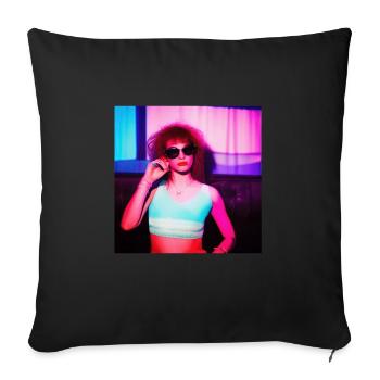 Retrowave Synthwave 80s Character Design - Sofakissenbezug 45 x 45 cm - Schwarz - Vorne