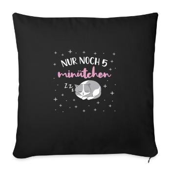 Powernap Design mit Katze für Schlafmütze - Sofakissenbezug 45 x 45 cm - Schwarz - Vorne
