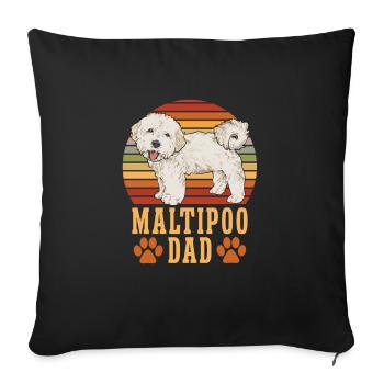 Chien Maltipoo - Housse de coussin décorative 45 x 45 cm - noir - Devant