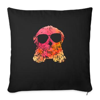 Chien Maltipoo - Housse de coussin décorative 45 x 45 cm - noir - Devant