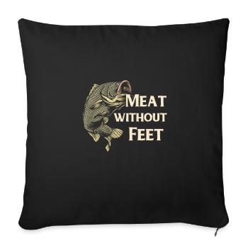 Pêche Tshirt Homme Pêcheur Canne Pêche Pêche - Housse de coussin décorative 45 x 45 cm - noir - Devant