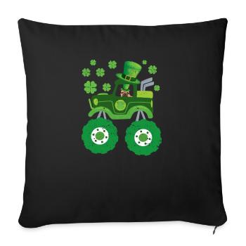 Leprechaun Monster Truck Pugs St Patrick's Day - Sofa pillowcase 17,3'' x 17,3'' (45 x 45 cm) - black - Front