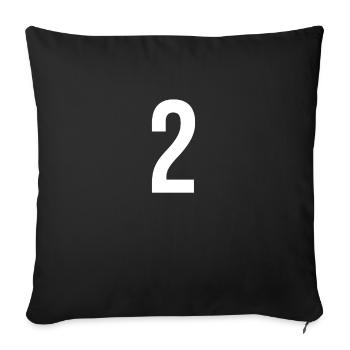 2 Zahlenbuchstabensymbol Alphabet Initiale - Sofakissenbezug 45 x 45 cm - Schwarz - Vorne