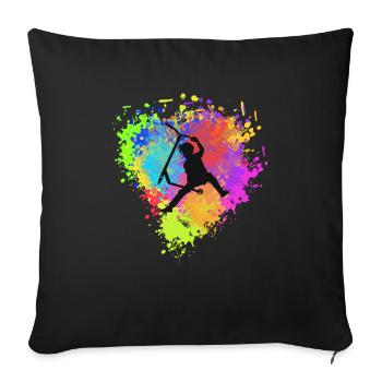 Trottinette freestyle - Housse de coussin décorative 45 x 45 cm - noir - Devant