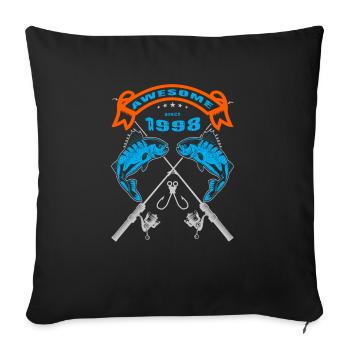 Awesome since 1998. Angel, Angler Geburtstag - Sofakissenbezug 45 x 45 cm - Schwarz - Vorne