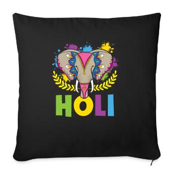 Radha Krishna Hindouisme Hindu Holi Festival - Housse de coussin décorative 45 x 45 cm - noir - Devant