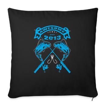 Awesome since 2013. Angel, Angler Geburtstag - Sofakissenbezug 45 x 45 cm - Schwarz - Vorne