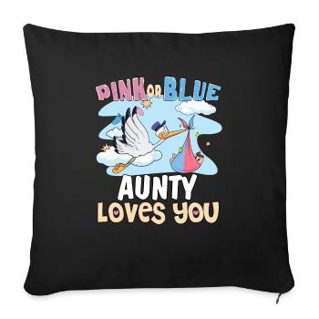 Pink or Blue Aunty Loves You Best Auntie Ever - Housse de coussin décorative 45 x 45 cm - noir - Devant