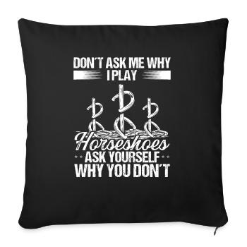 Jeu de lancer en fer à cheval Lanceur de lancer drôle - Housse de coussin décorative 45 x 45 cm - noir - Devant
