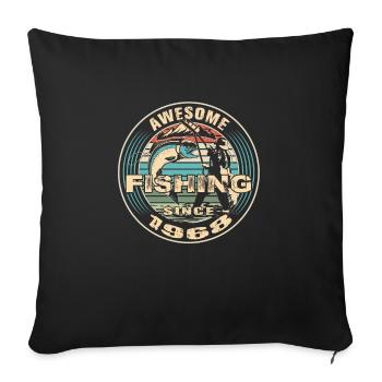 Awesome since 1968. Angel, Angler Geburtstag - Sofakissenbezug 45 x 45 cm - Schwarz - Vorne