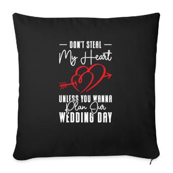 Heart Couple Wedding Relationship Romance Quotes - Sofa pillowcase 17,3'' x 17,3'' (45 x 45 cm) - black - Front