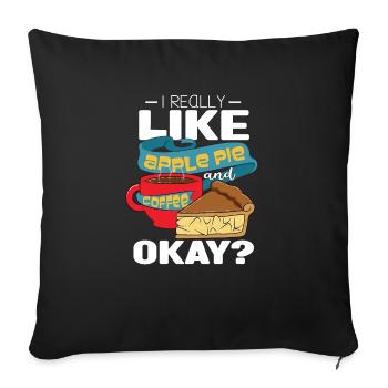 Apple pie - Sofa pillowcase 17,3'' x 17,3'' (45 x 45 cm) - black - Front