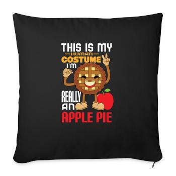 Apple pie - Sofa pillowcase 17,3'' x 17,3'' (45 x 45 cm) - black - Front