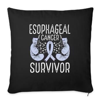 Esophageal Cancer Survivor Awareness Ribbon Gloves - Sofa pillowcase 17,3'' x 17,3'' (45 x 45 cm) - black - Front