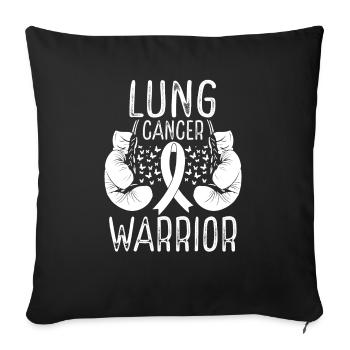 Lung Cancer Warrior Awareness Ribbon Gloves - Sofa pillowcase 17,3'' x 17,3'' (45 x 45 cm) - black - Front