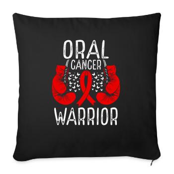 Oral Cancer Warrior Awareness Ribbon Gloves - Sofa pillowcase 17,3'' x 17,3'' (45 x 45 cm) - black - Front