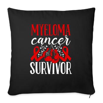 Myeloma Cancer Awareness Ribbon Gloves Survivor - Sofa pillowcase 17,3'' x 17,3'' (45 x 45 cm) - black - Front