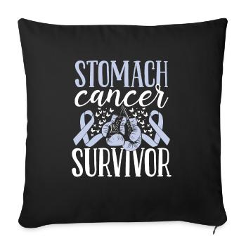 Stomach Cancer Awareness Ribbon Gloves Survivor - Sofa pillowcase 17,3'' x 17,3'' (45 x 45 cm) - black - Front