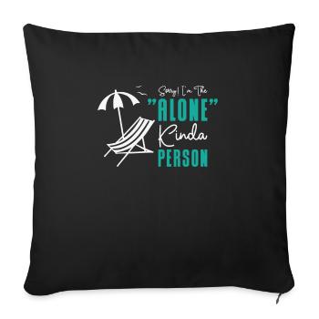 Single Relationship Island Alone Solo Single - Sofa pillowcase 17,3'' x 17,3'' (45 x 45 cm) - black - Front