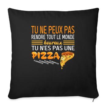 Sweat ras-du-cou Premium Femme et Homme - Housse de coussin décorative 45 x 45 cm - noir - Devant