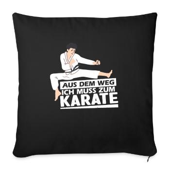 Karate Kampfsportler Aus dem Weg - Sofakissenbezug 45 x 45 cm - Schwarz - Vorne