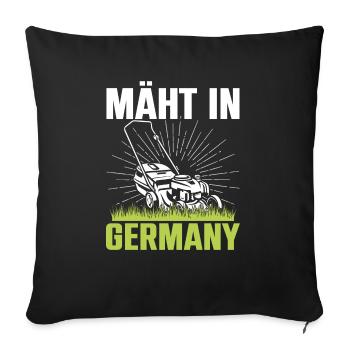Mäht In Germany Garten Gartenarbeit Rasenmäher - Sofakissenbezug 45 x 45 cm - Schwarz - Vorne