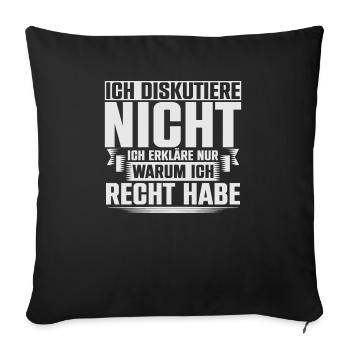 Ich Diskutiere Nicht Ich Erkläre Nur - Sofakissenbezug 45 x 45 cm - Schwarz - Vorne