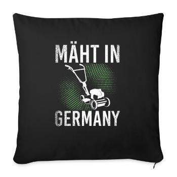 Mäht In Germany Garten Gartenarbeit Rasenmäher - Sofakissenbezug 45 x 45 cm - Schwarz - Vorne