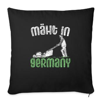 Mäht In Germany Garten Gartenarbeit Rasenmäher - Sofakissenbezug 45 x 45 cm - Schwarz - Vorne