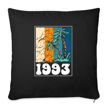 Cadeau de chemise Vintage Retro 1993 - Housse de coussin décorative 45 x 45 cm - noir - Devant