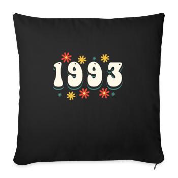 Vintage Retro 1993 30e anniversaire Chemise Cadeau - Housse de coussin décorative 45 x 45 cm - noir - Devant