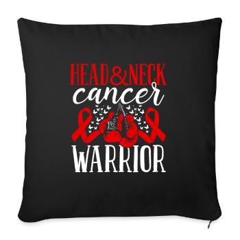 Head&Neck Cancer Awareness Ribbon Gloves Warrior - Sofakissenbezug 45 x 45 cm - Schwarz - Vorne