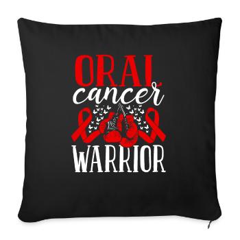 Oral Cancer Awareness Ribbon Gloves Warrior - Sofa pillowcase 17,3'' x 17,3'' (45 x 45 cm) - black - Front