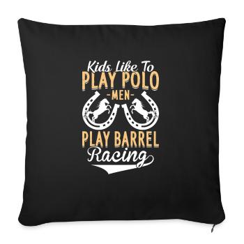 Barrel Racing - Barrel Equestrians spielen - Sofakissenbezug 45 x 45 cm - Schwarz - Vorne