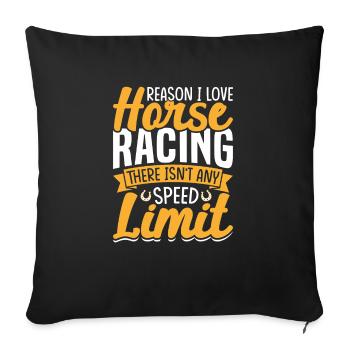 Raison pour laquelle j’aime les courses de chevaux - Barrel - Housse de coussin décorative 45 x 45 cm - noir - Devant
