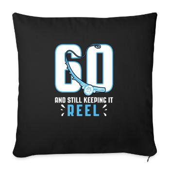60 And Still Keeping It Reel Fischer Angler - Sofa pillowcase 17,3'' x 17,3'' (45 x 45 cm) - black - Front