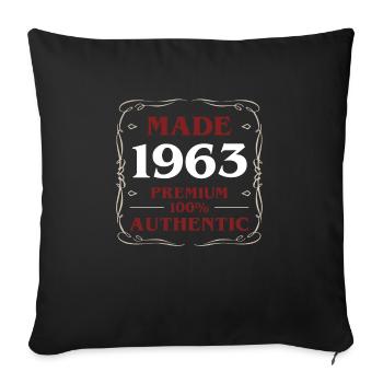 Fabriqué en 1963 60e anniversaire Cadeau de chemise - Housse de coussin décorative 45 x 45 cm - noir - Devant