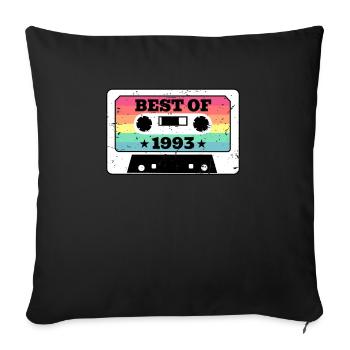 1993 30 Birthday Shirt Gift Best Of Cassette - Housse de coussin décorative 45 x 45 cm - noir - Devant