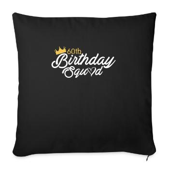 60th Birthday Squad Shirt Gift 1963 - Housse de coussin décorative 45 x 45 cm - noir - Devant
