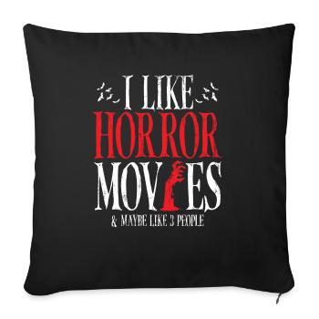J’aime les films d’horreur et peut-être comme 3 personnes - Housse de coussin décorative 45 x 45 cm - noir - Devant