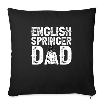Chien d’épagneul Springer anglais - Housse de coussin décorative 45 x 45 cm - noir - Devant