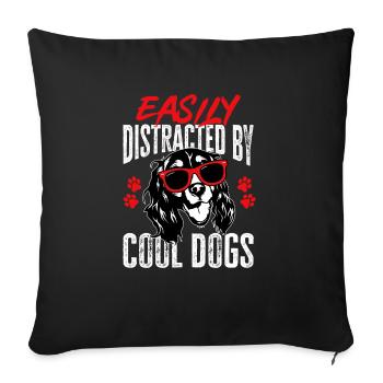 English Springer Spaniel Hund - Sofakissenbezug 45 x 45 cm - Schwarz - Vorne