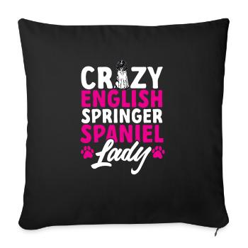 Chien d’épagneul Springer anglais - Housse de coussin décorative 45 x 45 cm - noir - Devant
