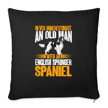 English Springer Spaniel Dog - Sofa pillowcase 17,3'' x 17,3'' (45 x 45 cm) - black - Front