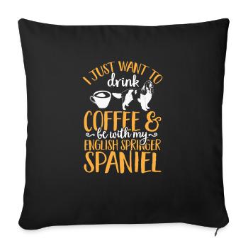 English Springer Spaniel Dog - Sofa pillowcase 17,3'' x 17,3'' (45 x 45 cm) - black - Front