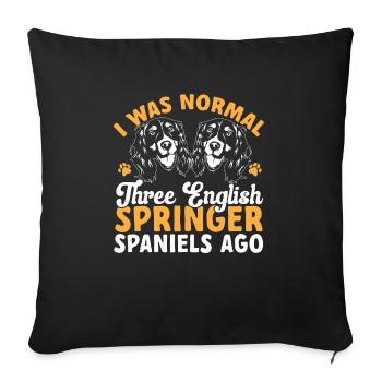 English Springer Spaniel Dog - Sofa pillowcase 17,3'' x 17,3'' (45 x 45 cm) - black - Front